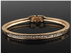 18k Gold Plated Straight Clear Austrian Crystal Wrist Bracelet Bangle Jewelry